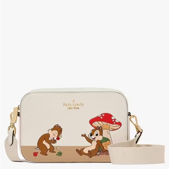 kate spade Handbags - Kate Spade Chip and Dale Disney Sparkling Cream Crossbody Bag